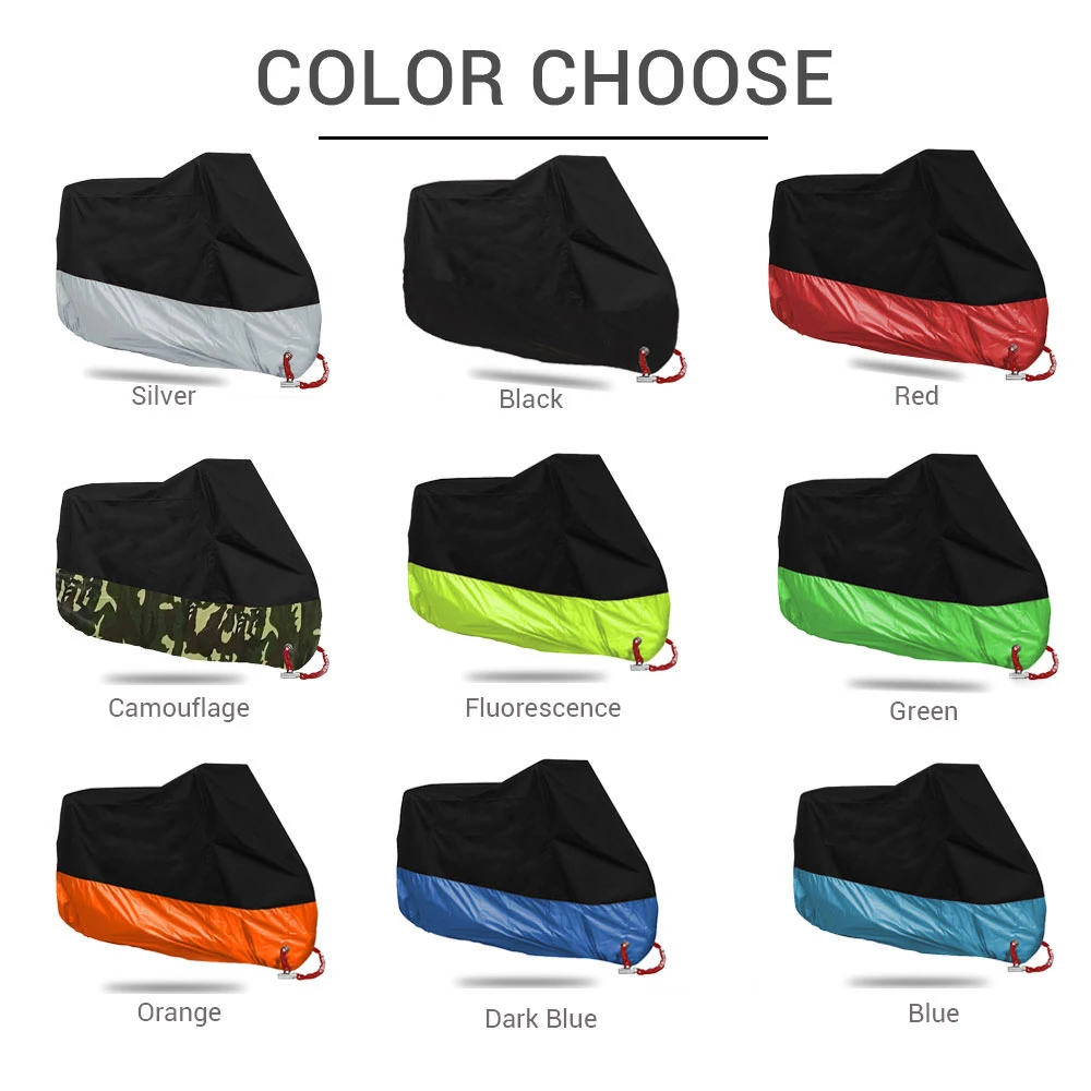 Capa para motocicleta à prova d'água, à prova de poeira, proteção uv, capa de chuva para todas as estações, ambiente interno e externo, scooter