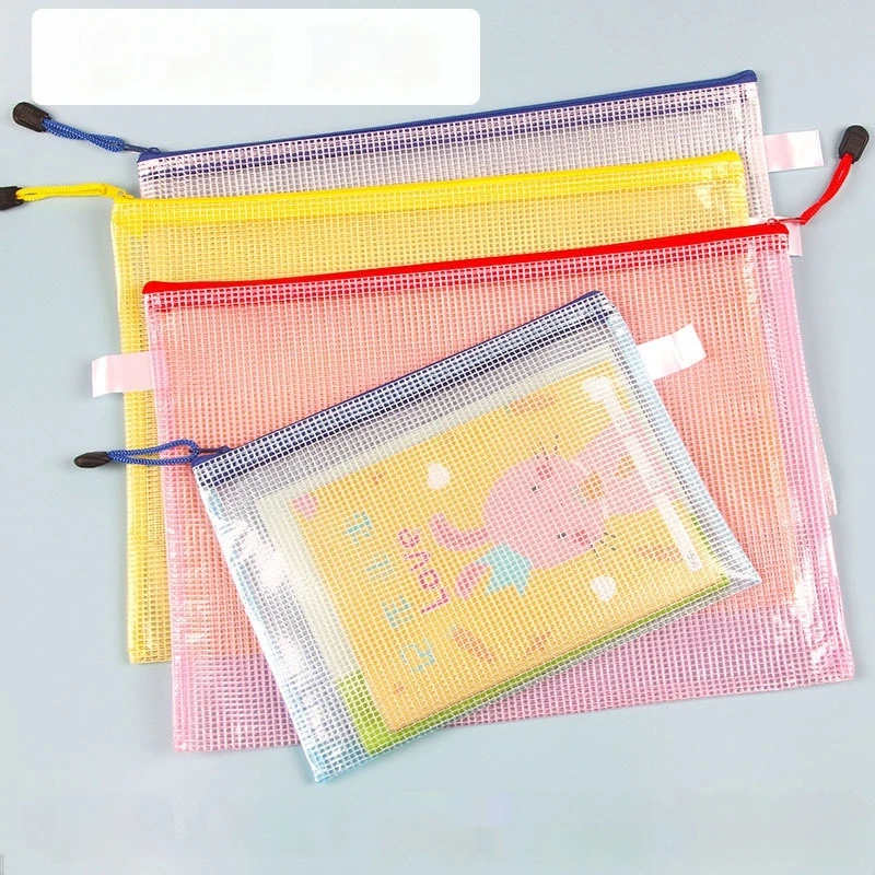 5 stuks A6/A4 Mesh Rits Zakje Document Tas Waterdichte Potlood Opbergzakken voor School Kantoorbenodigdheden Cosmetische Reisorganisatie
