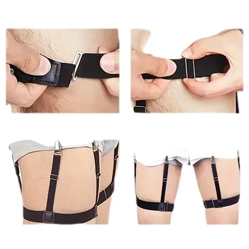 Camicia da uomo Stays Bretelle elastiche regolabili per le gambe Supporti per camicie antiscivolo Giarrettiere Bretelle antiscivolo resistenti alle pieghe Regali
