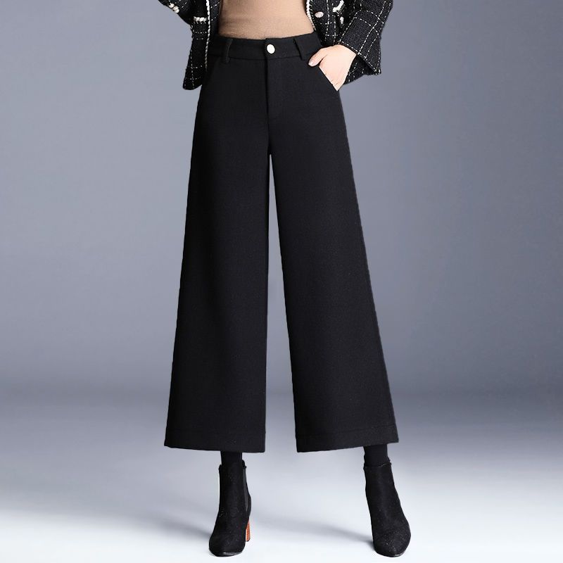 2023เสื้อผ้าวินเทจของผู้หญิงพิมพ์ลายสก๊อตเอวสูงทรงหลวมแฟชั่นบางกางเกงขาม้าฤดูใบไม้ร่วงฤดูหนาว