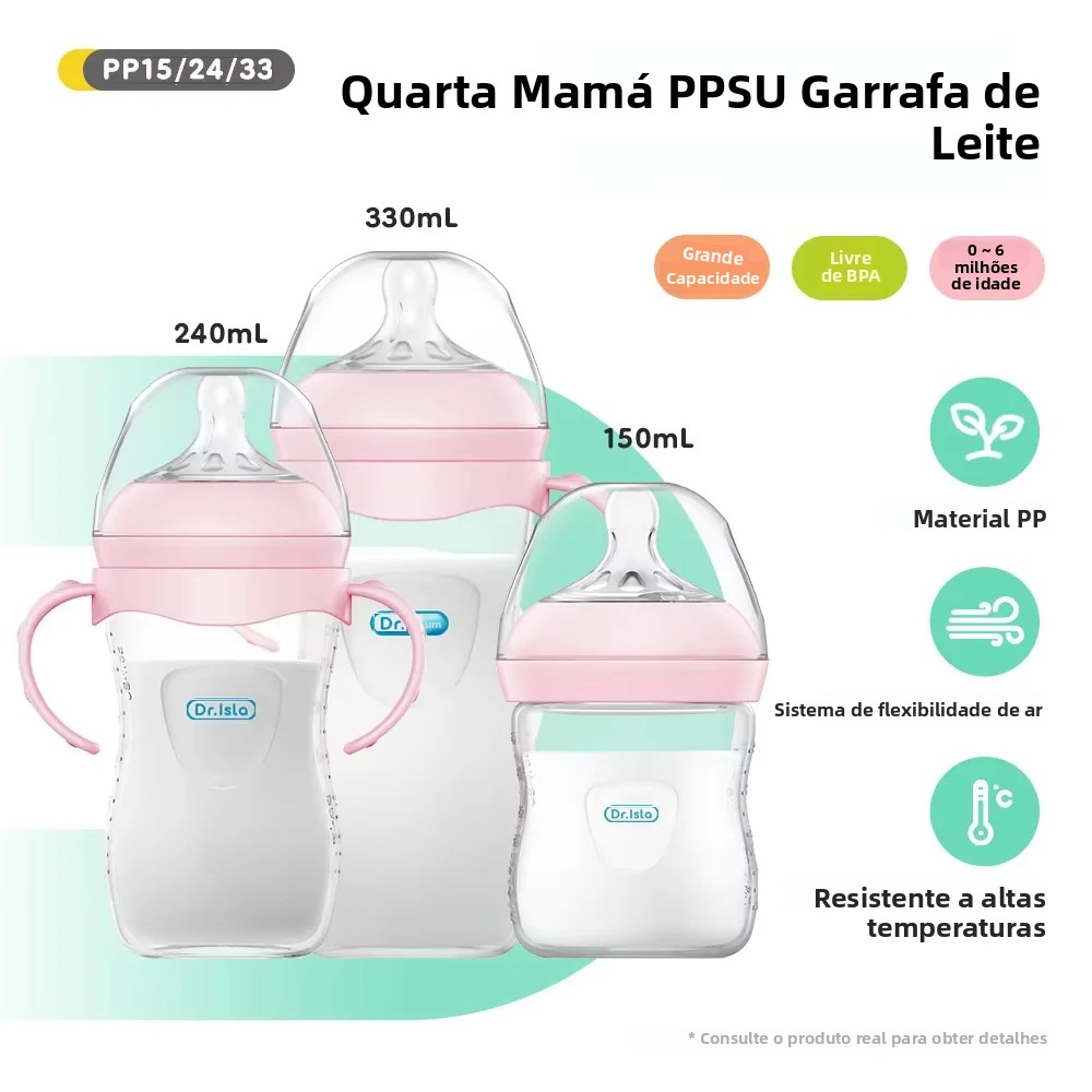 150/240/330ml garrafa de bebê pp garrafa de bebê recém-nascido com alça garrafa de leite alimentação garrafas de bebê recém-nascido suprimentos de alimentação