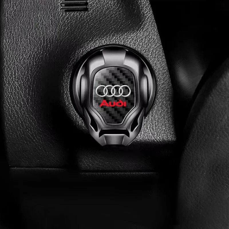 Cubierta protectora de arranque con un solo clic para coche, pegatina decorativa de botón Interior para Audi A8 A5 A6 C5 C6 C7 A7 A1 A3 A4 B5 B6 Q3 Q5 Q7 TT