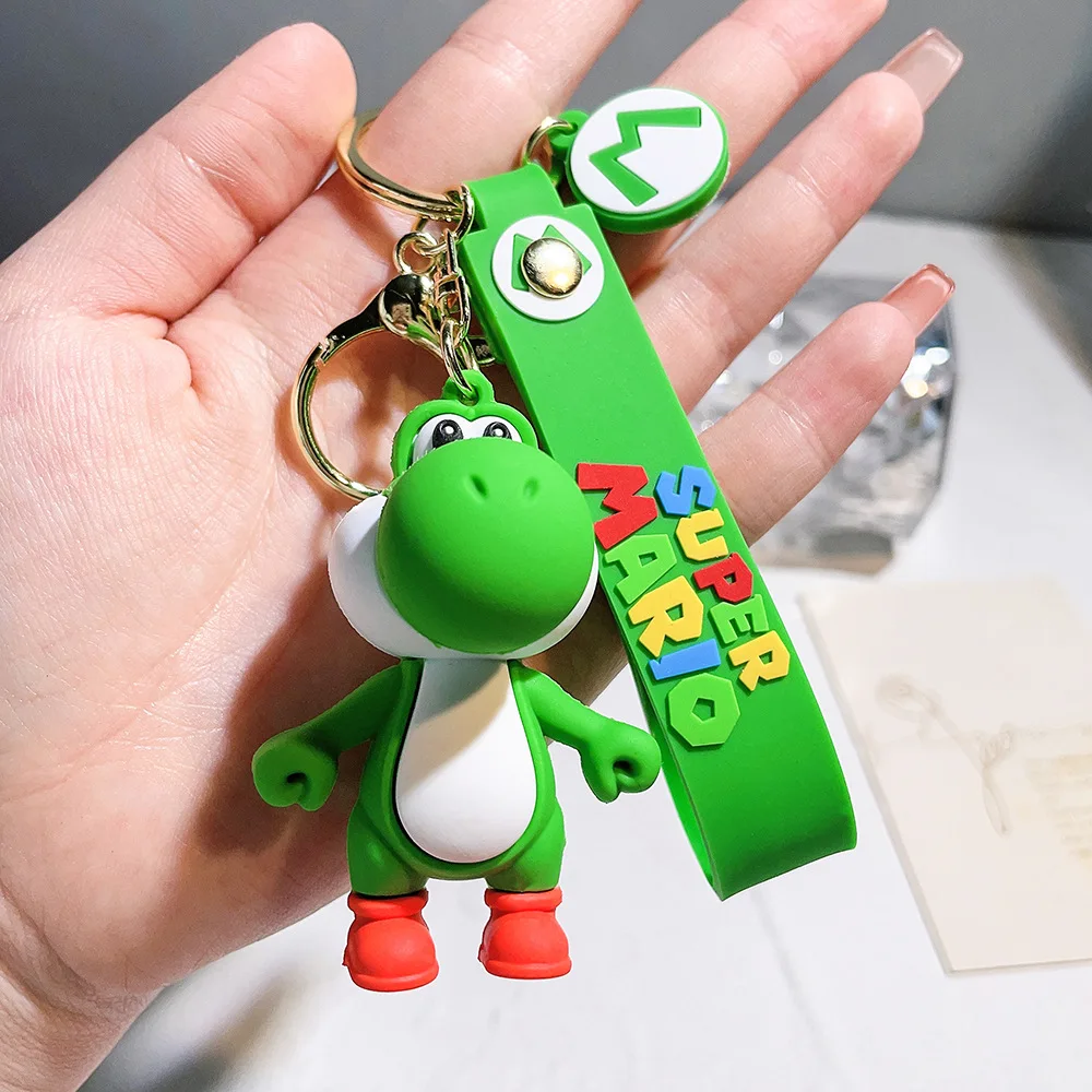 Super Mario Bros. Schlüsselanhänger, Actionfigur, Anhänger, niedliche Cartoon-Figur, Spielzeugpuppe, Modelldekoration, Kindergeburtstagsgeschenk
