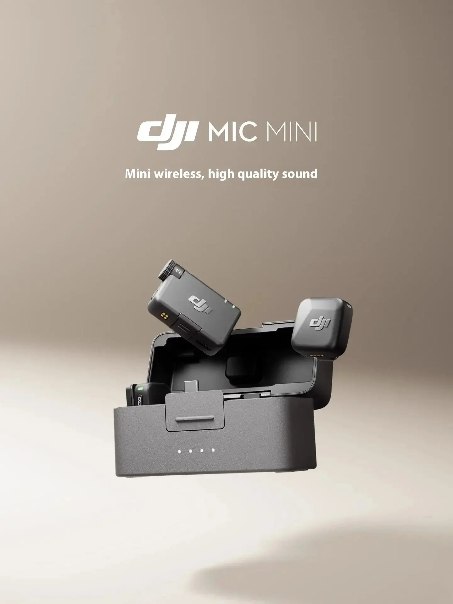 DJI Mic Mini (1 TX + 1 RX) Беспроводной микрофон Сверхлегкий аудиофонический микрофон с шумоподавлением и автоматическим ограничением DJI Mini