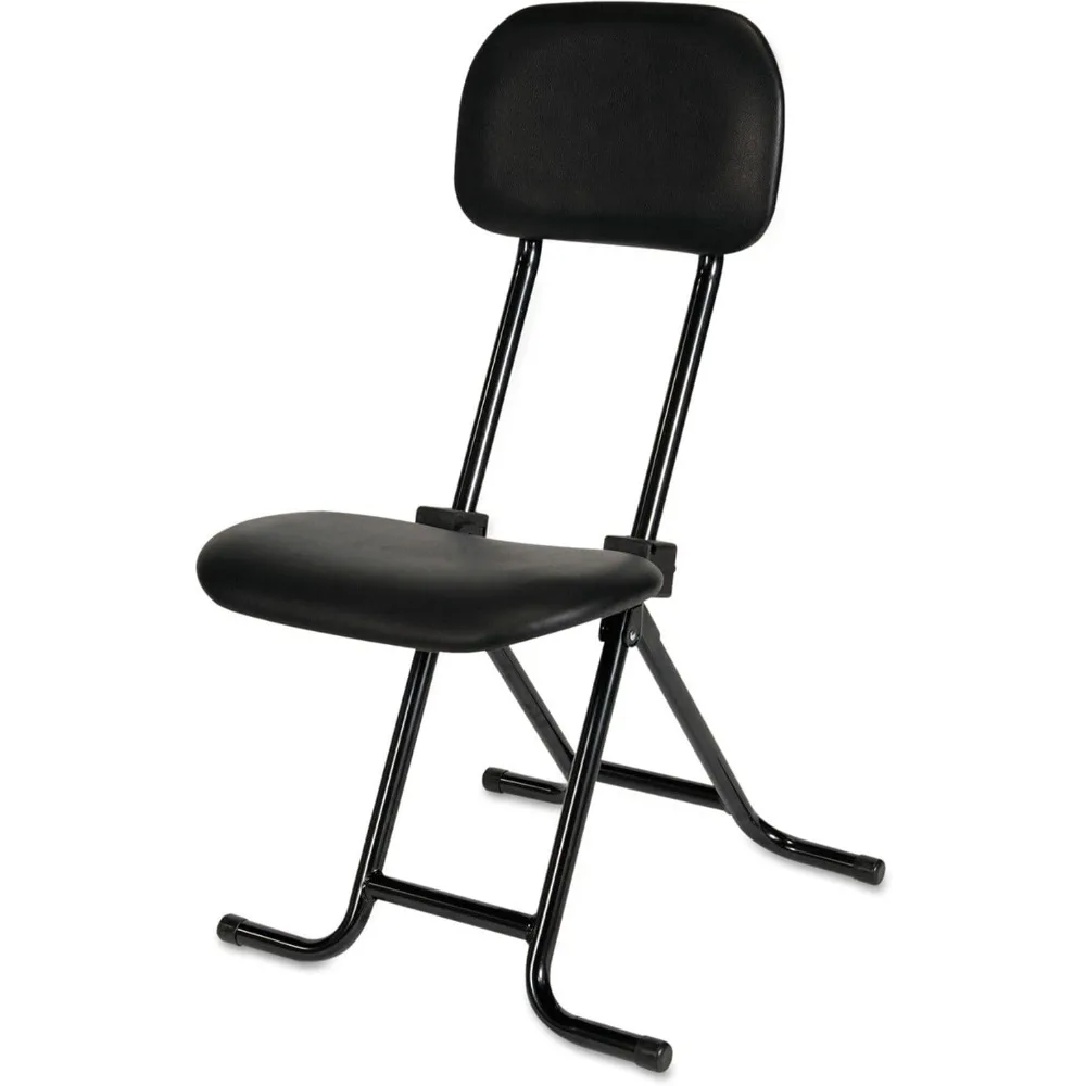 ALECS612 27.5 in. Seat Height IL Series Height-Adjustable Folding Stool Supports Up to 300 lbs. - Black