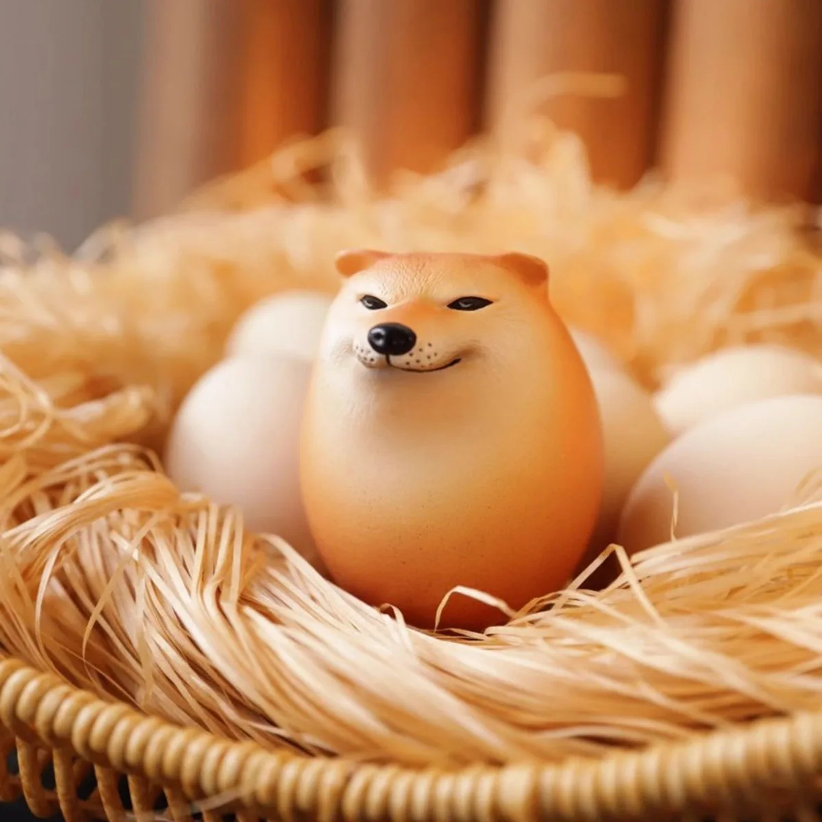 リアルな卵形のPVCデスク装飾,柴犬,家,オフィス,楽しいクリスマスプレゼントのための創造的な装飾