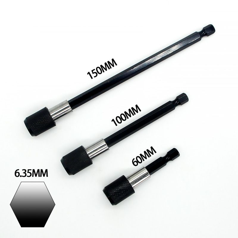 1/4 Polegada hex haste de liberação rápida chave de fenda bit titular barra extensão magnética bit titular extensão 60mm 100mm 150mm