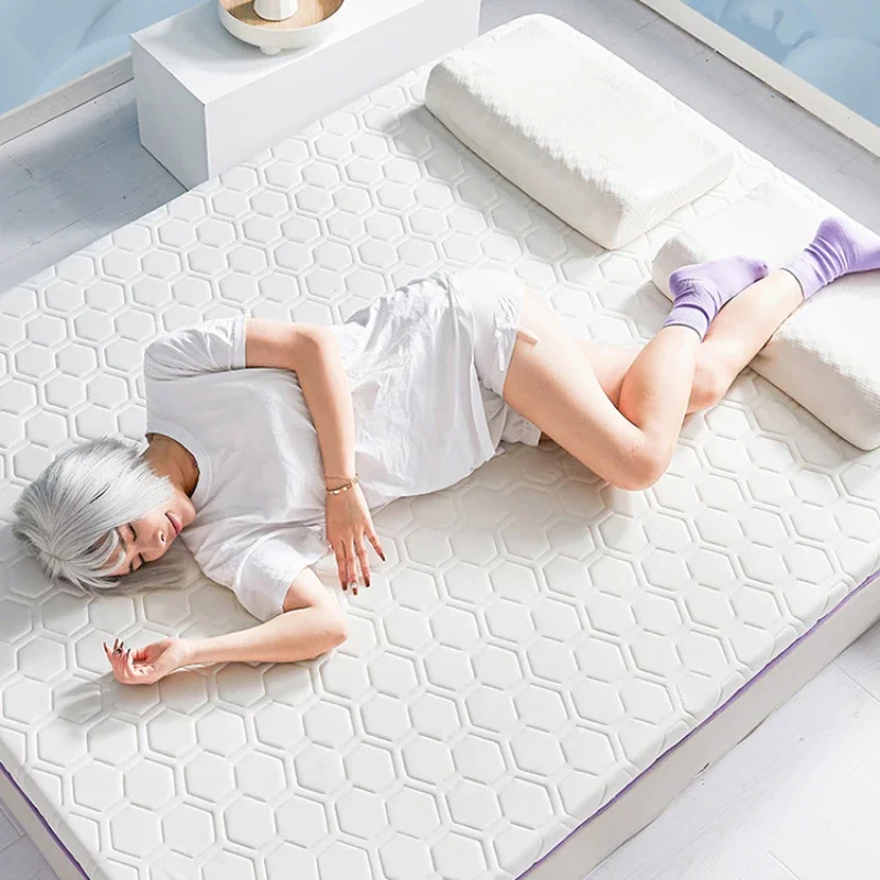 Colchão de látex natural dobrável, espesso, doméstico, para cama de solteiro, king size, dormitório, hotéis, móveis de quarto