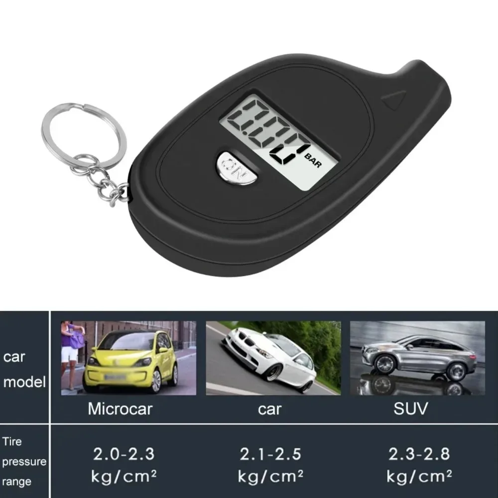 Medidor de pressão de ar dos pneus do carro medidor de pneus digital display lcd auto carro motocicleta pneu alarme segurança