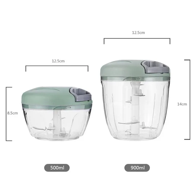500/900ML คู่มือเนื้อ Mincer กระเทียม Chopper หมุนกระเทียมกด Crusher ผักเครื่องตัดหัวหอมครัวอุปกรณ์ทําอาหาร