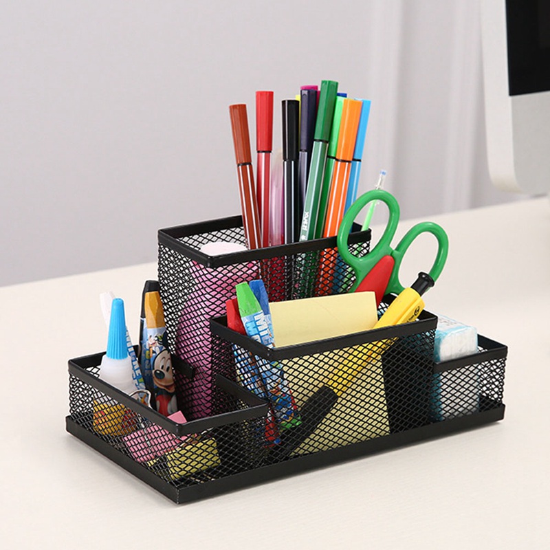 1pc moda multifuncional escritório papelaria organizador de mesa malha coleção caneta titular organizador caixa material escolar escritório