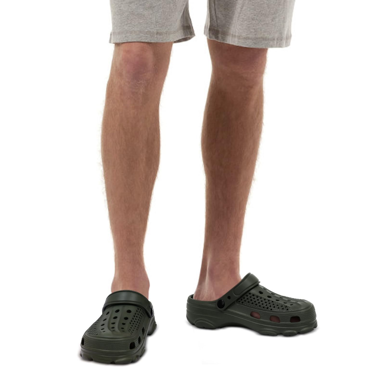 Comwarm Herren-Clogs, Hausschuhe, atmungsaktiv, für den Garten, rutschfest, bequem, Strandschuhe, Herren-Sandalen, für drinnen und draußen, lässiger Angelschuh