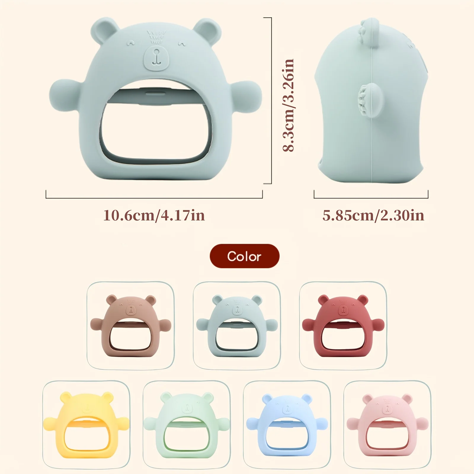 아기를위한 곰 실리콘 Teethers 유아 유아를위한 신생아 젖니가 남 장난감 3 + 개월 식품 등급 BPA 무료