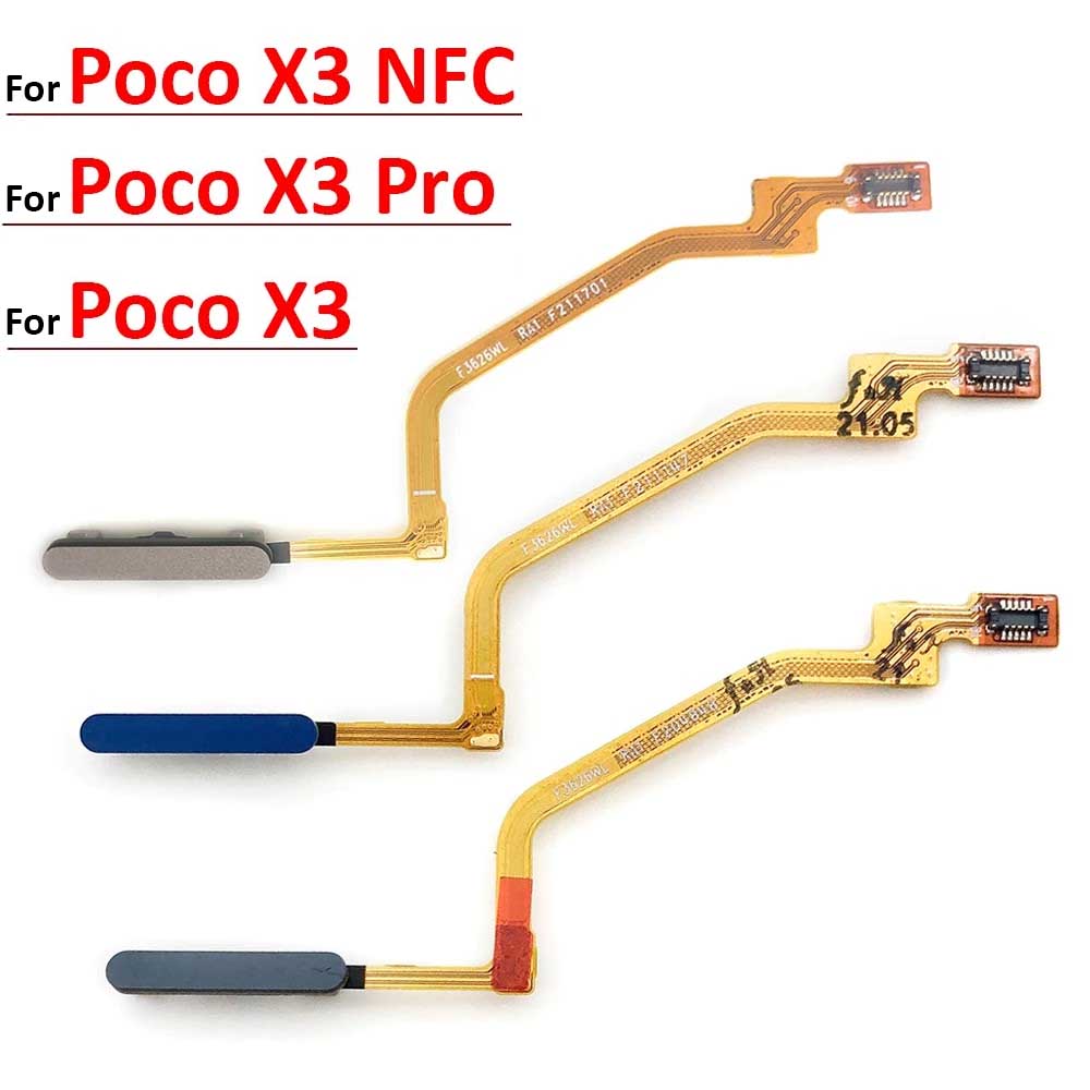ลายนิ้วมือสําหรับ Xiaomi Redmi หมายเหตุ 9 10 Pro 9s Poco X3 Pro M3 ปุ่ม Home ลายนิ้วมือเมนูสุทธิ Key Sensor Flex Cable