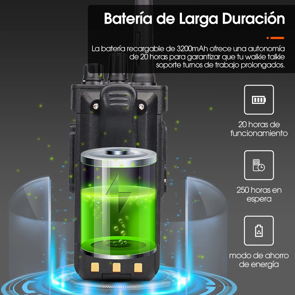 Walkie Talkie Largo Alcance 3-5 km Profesional Retevis RT29 10W Radio Emisora de Caza IP67 impermeable a prueba de polvo (opcional) VHF o UHF para seguridad almacén agrícola montaña