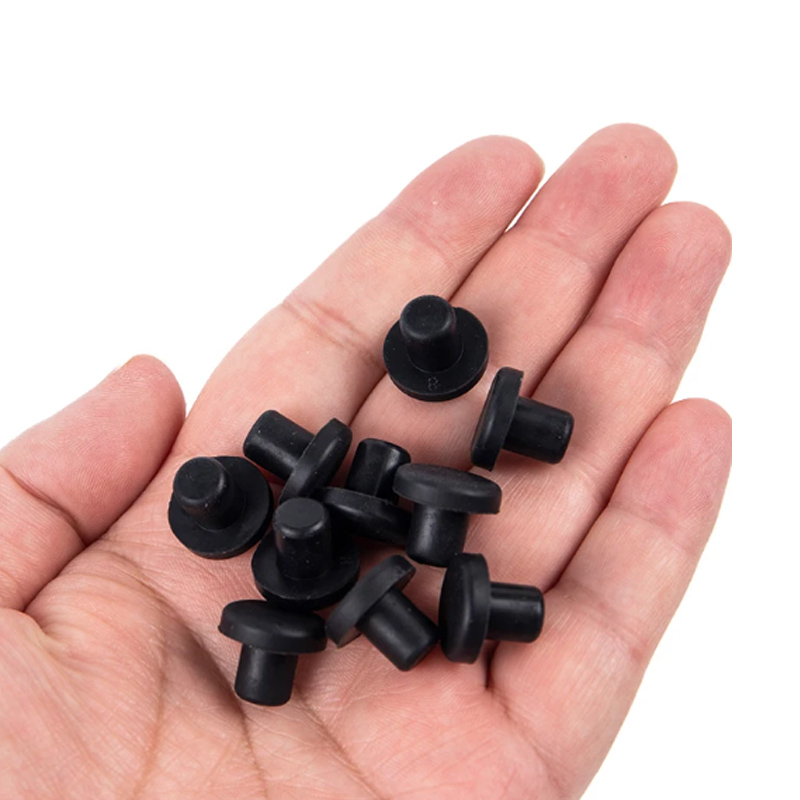 Durchmesser 2–14 mm, massiver Silikonkautschuk, runder Dichtungslochstopfen, T-Typ, Blindstopfen, Enddichtung, Stopfenabdeckung, Schwarz