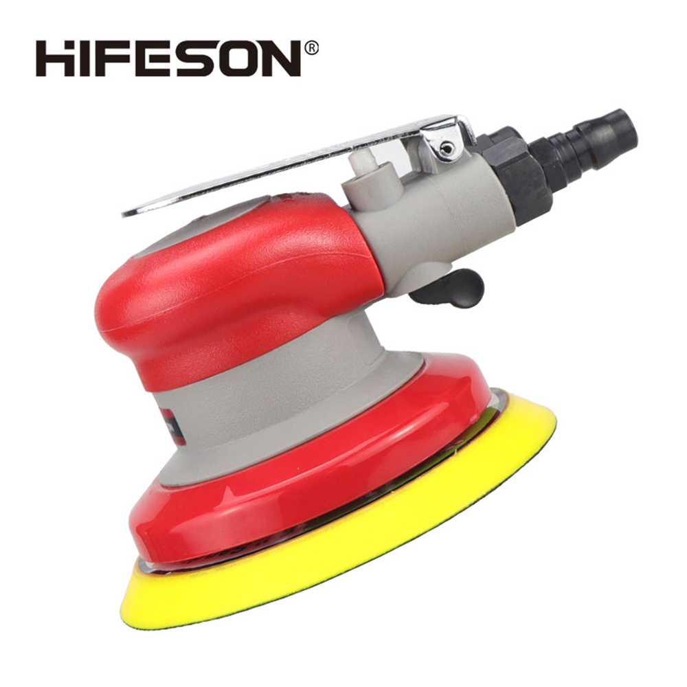 HIFESON Lixadeira orbital pneumática de ar de 5/6 polegadas 125/150mm Máquina de lixamento de ar Polidor Ferramenta de ar para carro Carpintaria Polimento de metal
