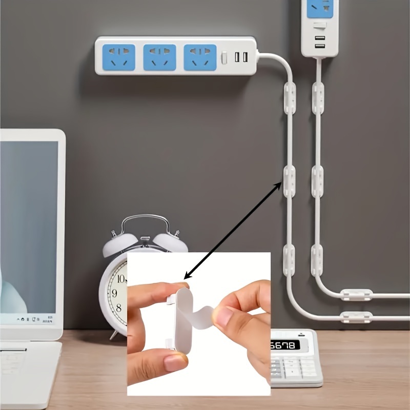 20/50 個調整可能なケーブル管理クリップ粘着粘着ワイヤークリップコードホルダーテレビ PC ケーブルデスク壁ホームオフィス