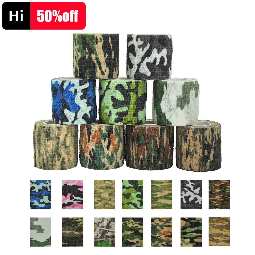 Đàn Hồi Bọc Băng Quân Đội Dính Ngoài Trời Hunting Ngụy Trang Stealth Tape Bọc Không Thấm Nước Bền Tự Dính Băng Đàn Hồi