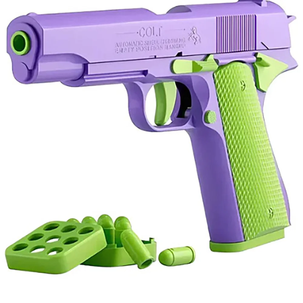 Fidget Toys Pistola giocattolo antistress per bambini Pistola giocattolo Aspetto pistola a mano reale Pistola giocattolo che espulsione le conchiglie