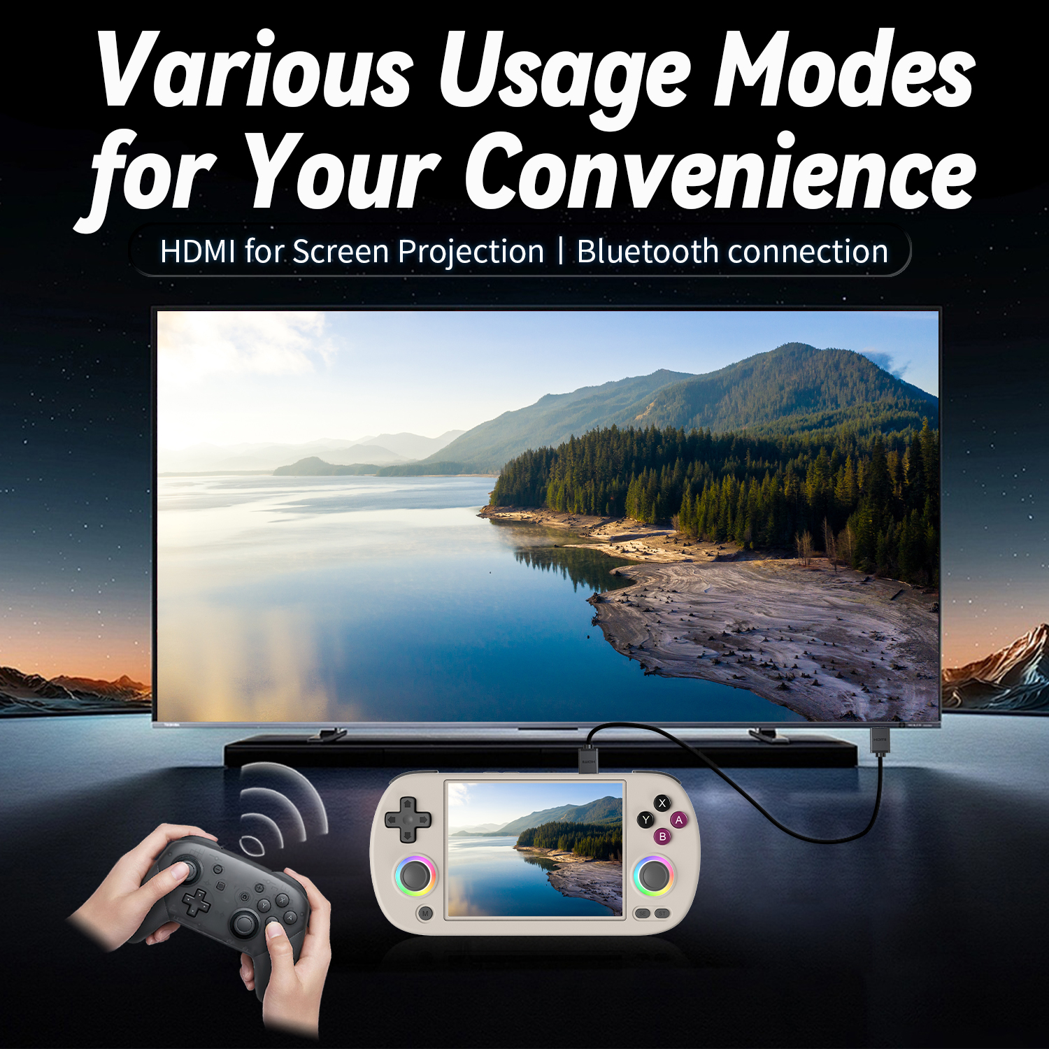 ANBERNIC RG40XX H 64 Bit Linux consola de juegos portátil Retro pantalla IPS de 4,0 pulgadas compatible con 5G WiFi Bluetooth salida HDMI-TV RG40XXH