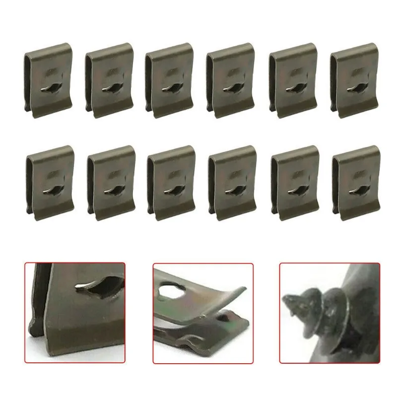 50/20/10Pcs รถรถจักรยานยนต์สกู๊ตเตอร์ Moped โลหะ Retainer U-Type คลิป ArmyGreen Self-Tapping กันชน Fastener Anti-Rust คลิป