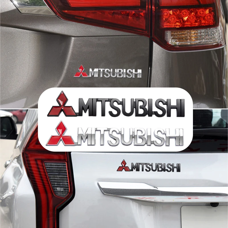 Pegatina de diseño de coche de Metal y aluminio 3D, insignia de Metal, emblema, calcomanía decorativa para maletero para Mitsubishi Lancer 9 10 Outlander Pajero L200