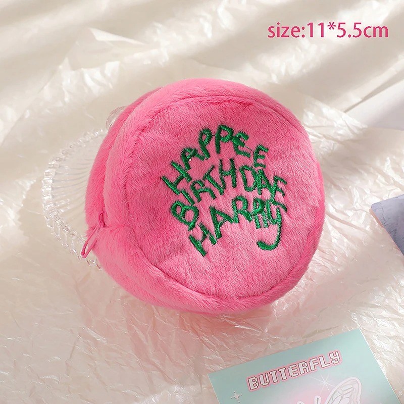 Mini portamonete rosa, portamonete, cavo per auricolari, sacchetto di immagazzinaggio, punto Kawaii, simpatico peluche, portamonete portatile, portamonete, sacchetto per torte