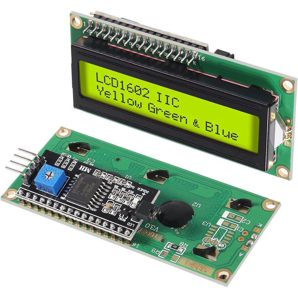 Módulo LCD LCD1602 1602, pantalla azul/verde, pantalla LCD de 16x2 caracteres con módulo adaptador de interfaz serie IIC I2C para Arduino