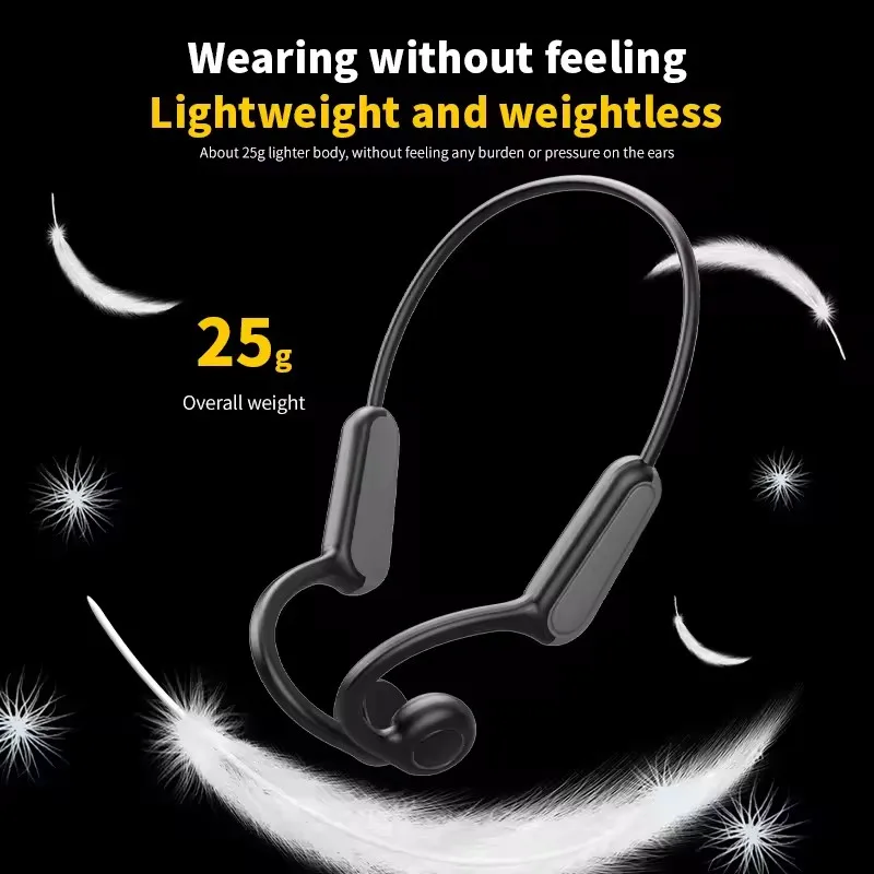 Nuevos auriculares deportivos de conducción ósea Real, auriculares inalámbricos compatibles con Bluetooth, manos libres con micrófono para correr