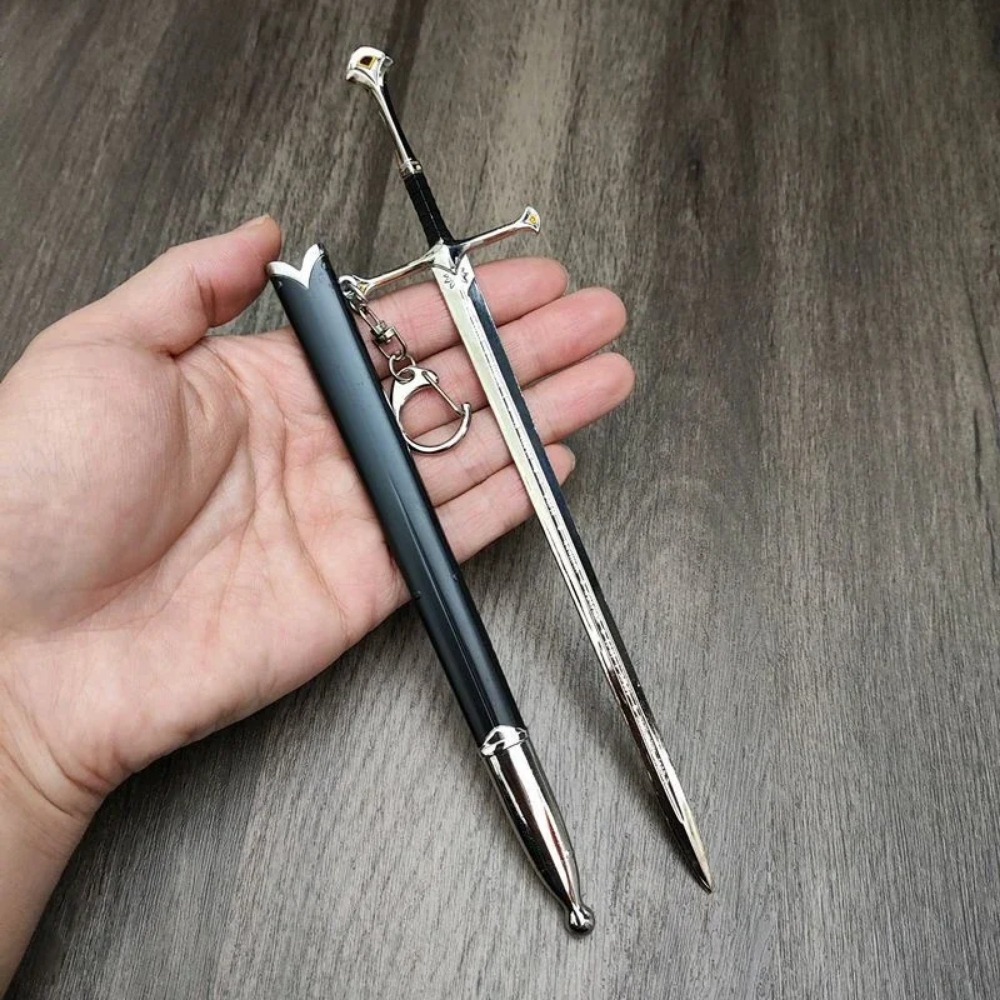 22cm Ring Baggins Katana Aragorn Sword Anime Medieval Glamdring Narthil Sword Ninja Knife Real Japanese Katana Samurai Sabre Toy