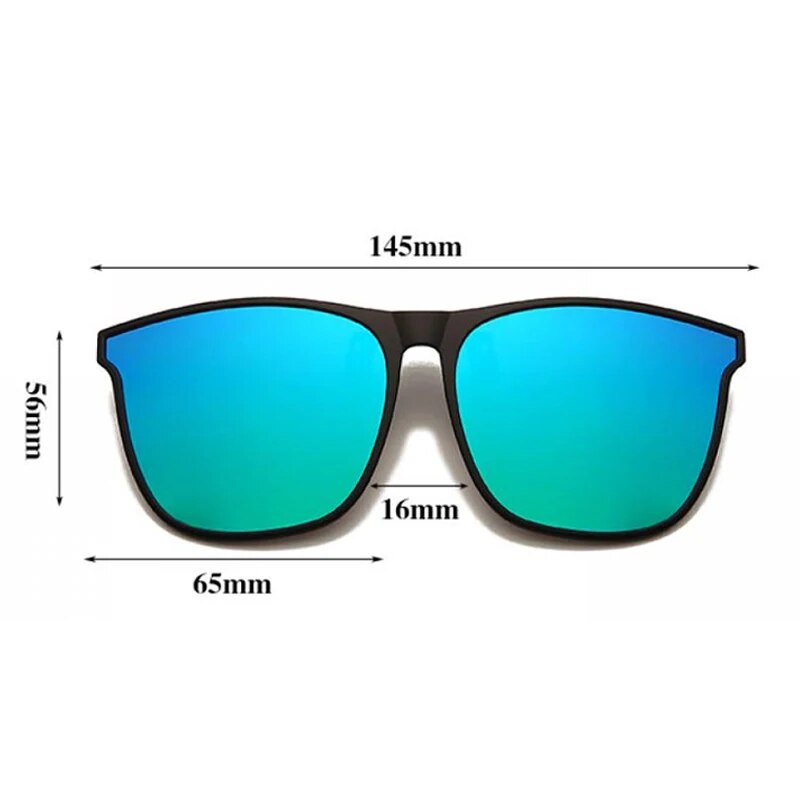 Gepolariseerde Clip Op Zonnebril Mannen Fotochrome Auto Bestuurder Bril Nachtkijker Anti Glare Vintage Vierkante Glazen