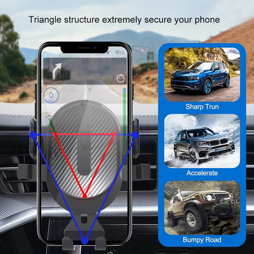 Soporte para teléfono para automóvil, soporte para automóvil para teléfono celular con ventilación de aire, 360 °   Rotación, liberación de un botón para iPhone, Samsung, Google
