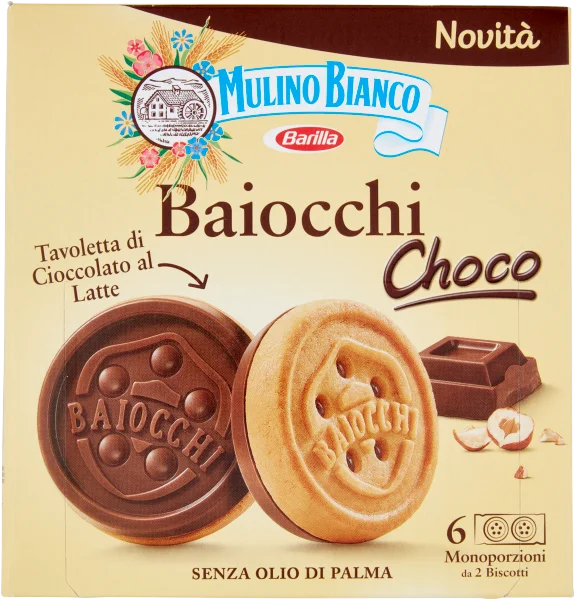 Mit Sahne gefüllte Kekse Baiocchi Choco 144g - Mulino Bianco