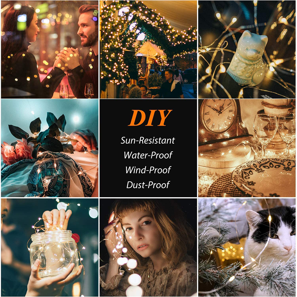 Solar-Lichterkette für den Außenbereich, 300/200/100/50 LEDs, Feengirlande, 8 Modi, Garten, Hof, Baum, Weihnachtsfeier, wasserdichte Kupferdrahtlampe