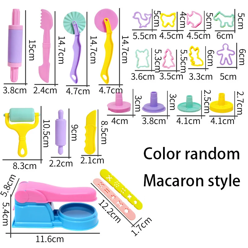 Juego de accesorios para masa de juego, herramientas para masa con varios moldes de plástico, cortadores, modelo de arcilla para niños, 25-32 Uds.