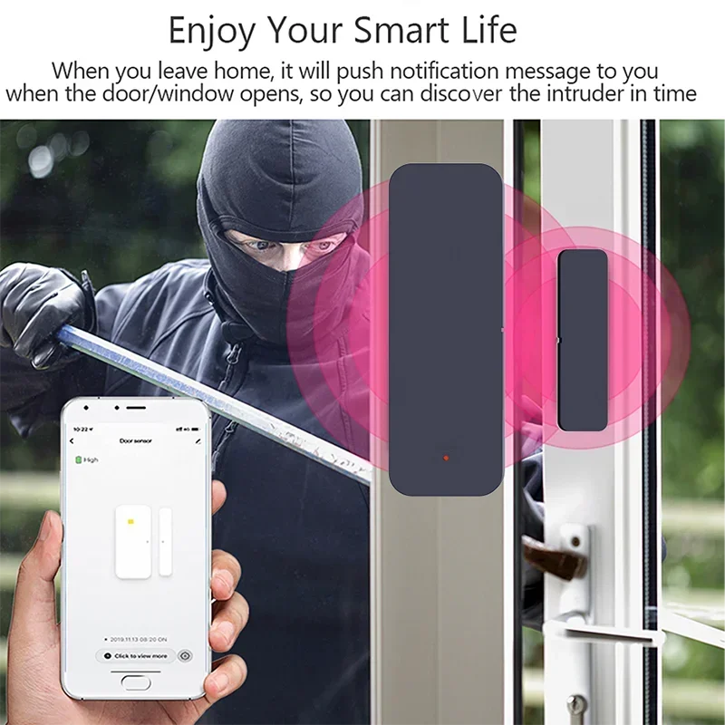 Tuya ZigBee Wifi Tür sensor Fenster Eingang Sensor Sicherheit Einbrecher Magnets ensor Alarm Smart Life Arbeit mit Alexa Google Home