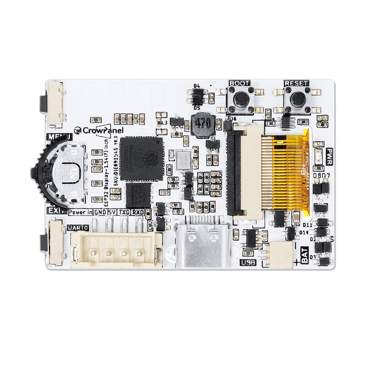 CrowPanel ESP32 1,54-дюймовый дисплей HMI с электронной бумагой 152*152, черный/белый цвет, с интерфейсом SPI для Arduino/ESP/MicroPython
