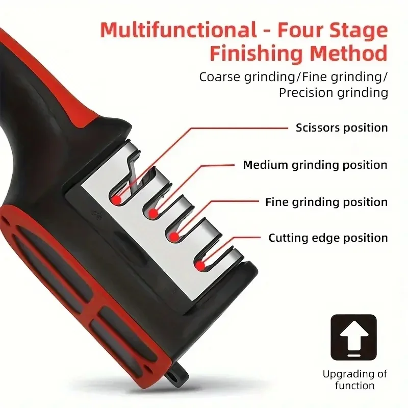 3-Segment มีด Sharpener มีด Sharpeners สําหรับมีดครัวสแตนเลสสามวัตถุประสงค์ Sharpening Stone สําหรับเครื่องมือห้องครัว