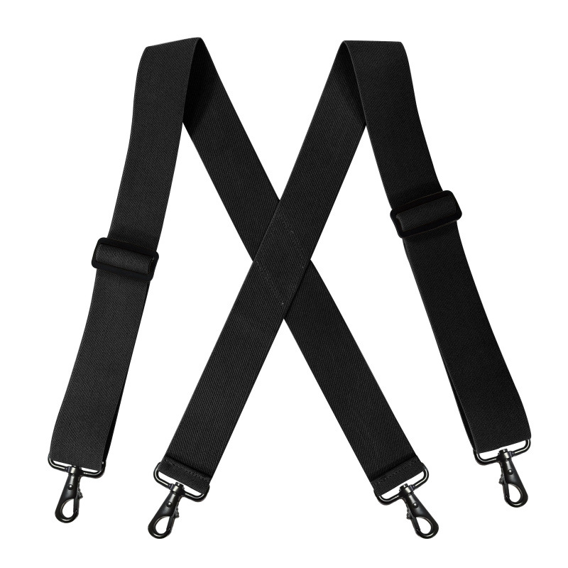 Tirantes resistentes, grandes, altos, 5cm de ancho, con 4 ganchos giratorios, cinturón, tirantes de trabajo en la espalda X, elásticos ajustables para hombres y mujeres, moda