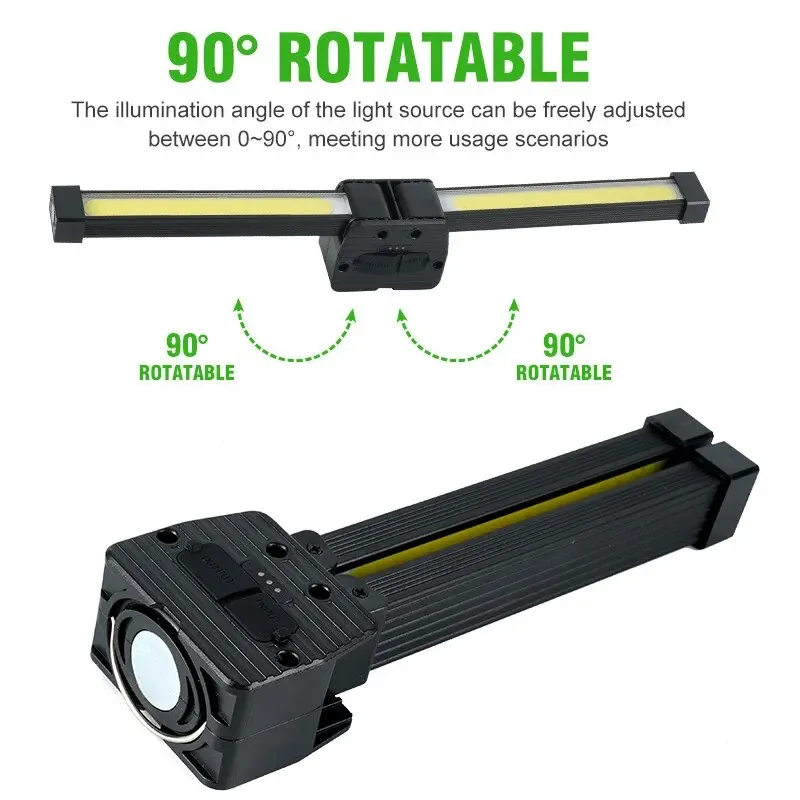 Linterna potente para exteriores, luz multifuncional para acampar, trabajo de reparación de automóviles, luz COB plegable