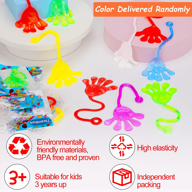 Mini juguetes de manos pegajosas para niños, recuerdos de fiesta, rellenos de piñata, bolsa de regalo de Navidad, premios de Carnaval, 10-1 ud.