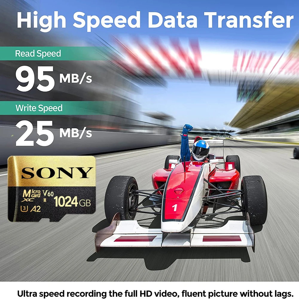 2TB SONY Micro SD Card High Speed SD Memory Card 128GB 256GB 512GB MicroSD C10 TF Flash Card for Xiaomi Phone Camera table PC