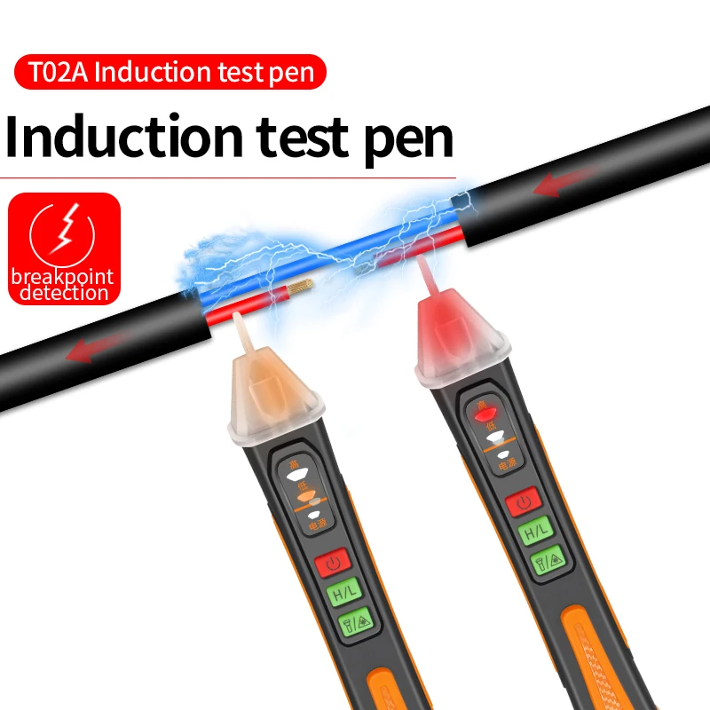 Detector de voltaje inteligente, probador de voltaje sin contacto, medidor de pluma, Sensor eléctrico de corriente de 12-1000V, lápiz de prueba, indicador de voltaje