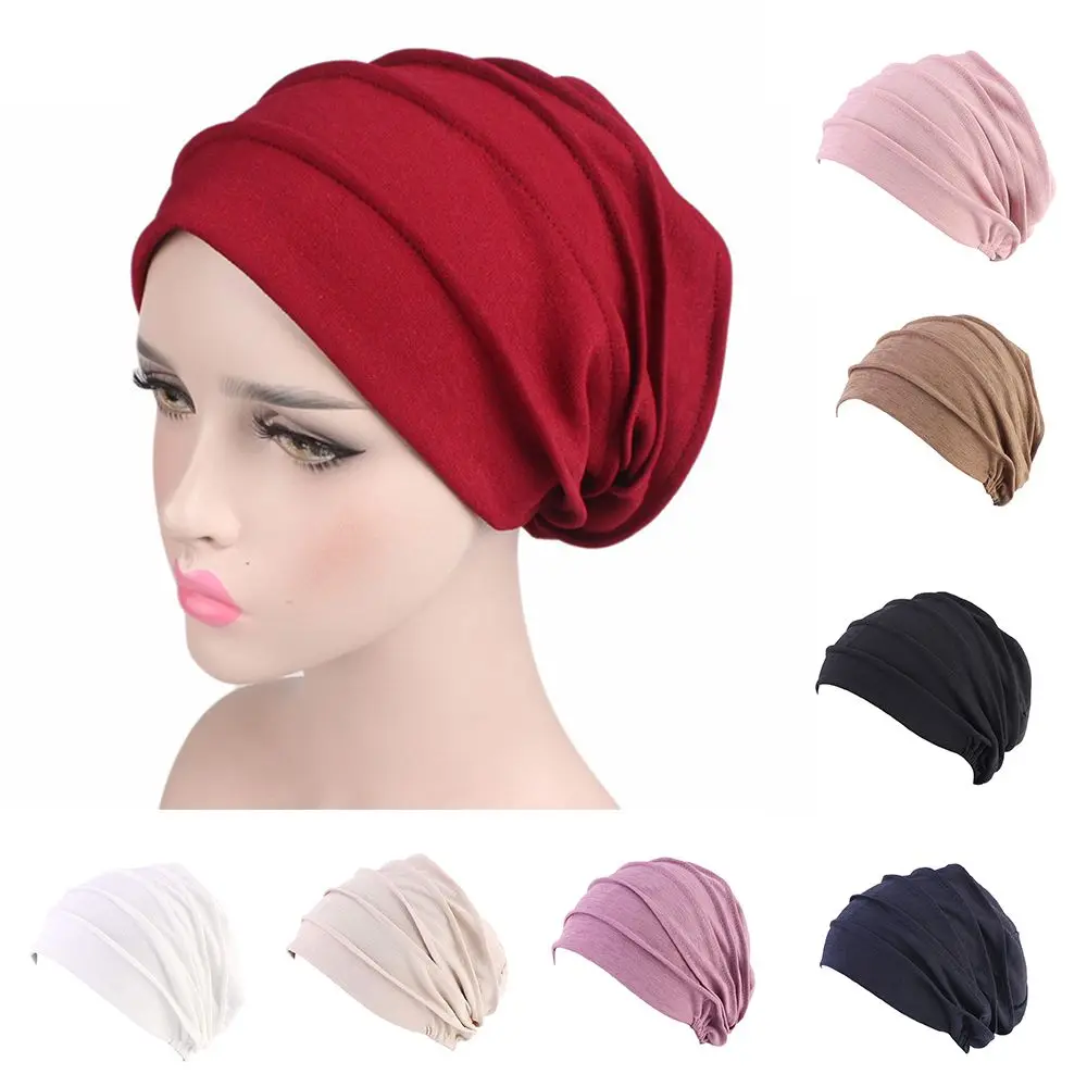 Mulheres Gorros e Turbante, Cachecol para Queda de Cabelo, Elástico, Chapéu Chemo, Envoltório Cabeça, Hijabs Muçulmanos, Feminino