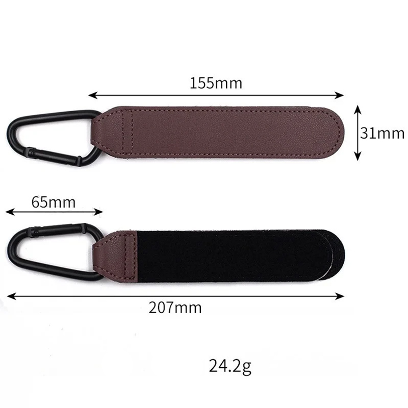 2 pezzi ganci per carrello in pelle gancio per passeggino PU gancio per carrozzina regolabile Organizer per borsa per pannolini appendiabiti per bambini accessori da viaggio