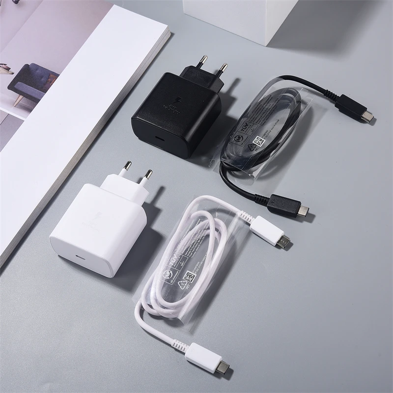 SAMSUNG 45W Super Fast Charger for Galaxy S24 S25 Z Flip Fold 6 5 4 S24 S23 S22 Note20 Ultra Plus A55 5A USB C to USB C PD Cable