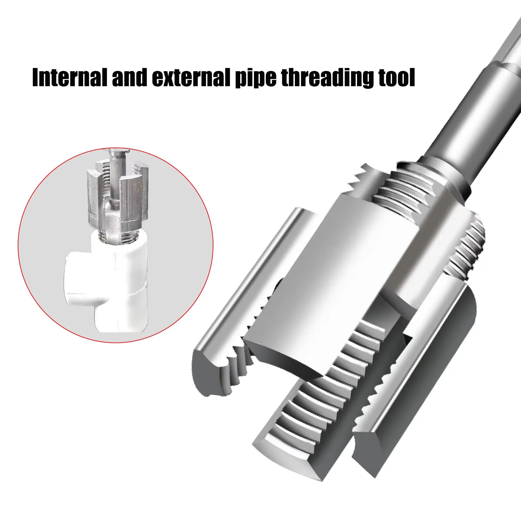 DN15 DN20 Pipe Threading Tool Hex Shank Die Internal External Threads 1/2&3/4 Water Pipes PPR PVC MPP Detachable