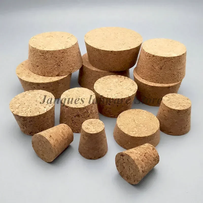 5pcs เส้นผ่านศูนย์กลางด้านบน 32 มม.ถึง 83 มม.ไม้ Cork Lab แก้วขวดกาต้มน้ําพุดดิ้งขวด Cork CAP Burette หลอดฝาปิดไม้