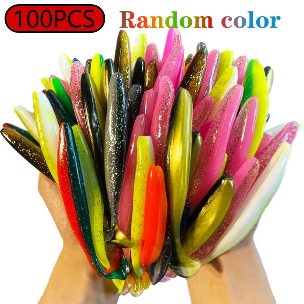 100 pz T Coda 70mm 90mm 120mm Shad Verme Esca Morbida Esca Artificiale Swimbait Esca Wobbler Esche Morbide Silicone Pesca Sport